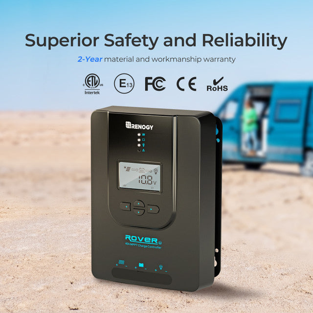 Renogy Rover 40A MPPT Solar Charge Controller - Smart & Efficient