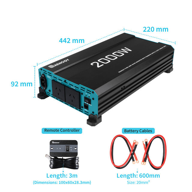 Renogy 2000W Pure Sine Wave Inverter – Off-Grid Power Solution