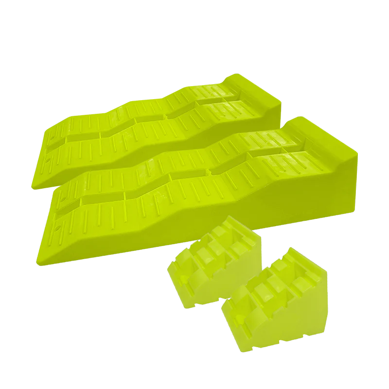 3 Step Levelling Ramp with Chock + Carry Bag - Pair