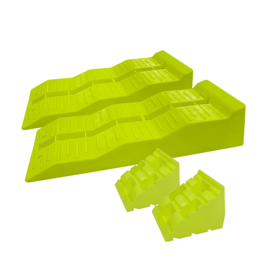 3 Step Levelling Ramp with Chock + Carry Bag - Pair
