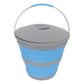 Popup Bucket with Lid 10L Blue - Collapsible & Odour Control