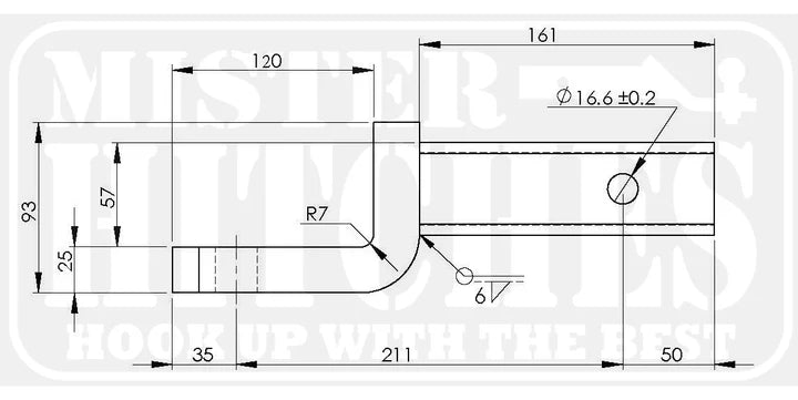 Mister Hitches Heavy Duty Ball Mount - 57mm Drop/31mm Rise, 3650kg