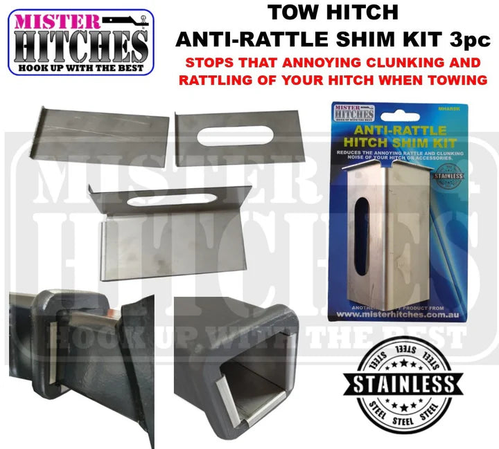 Mister Hitches Anti-Rattle Shim Kit - 3 Piece Stainless Steel