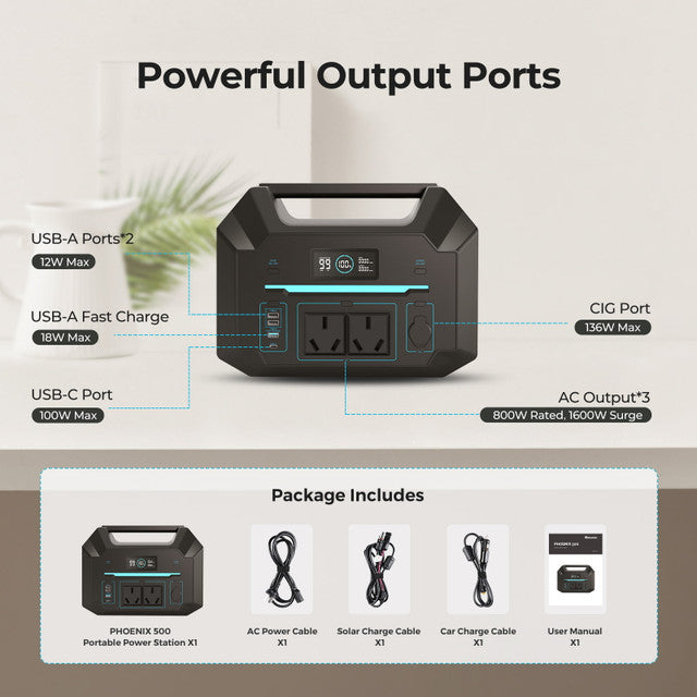 Renogy 500 Portable Power Station - 495Wh, Fast Recharge