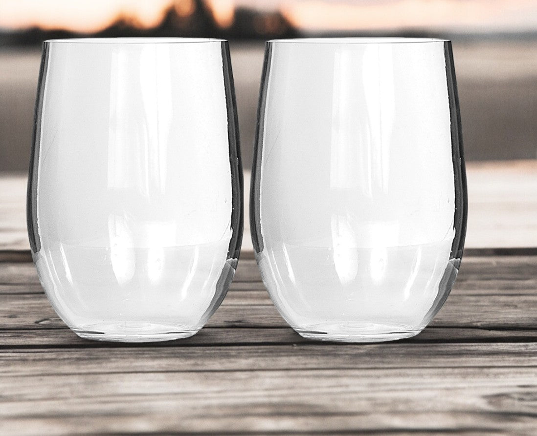 Campfire Tritan Stemless Red Wine Glasses 590ml (2 Pack) | Shatterproof & BPA-Free